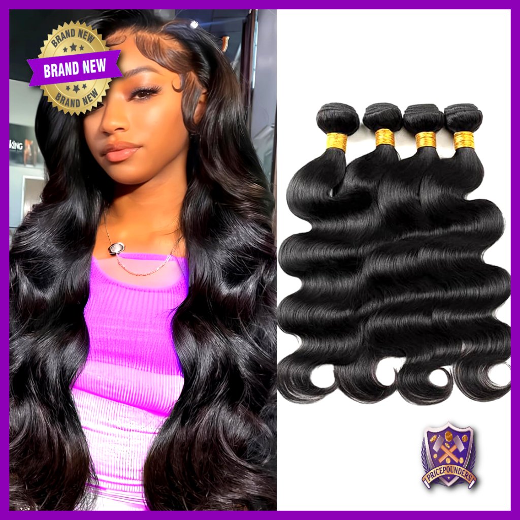 Brazilian Virgin Hair Extensions 4 Bundles Body Wave 16-22 Inch